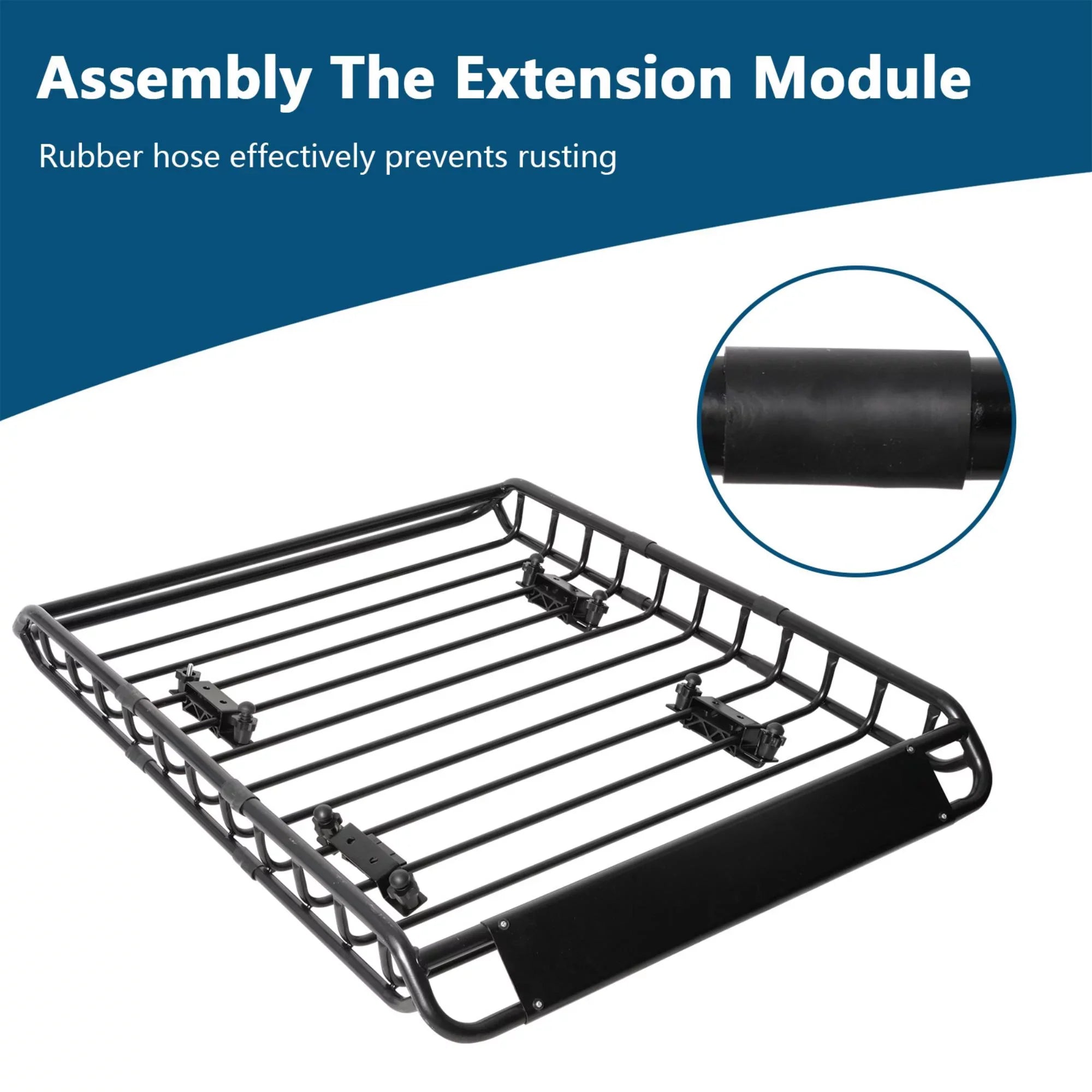 45" x 36" Universal Roof Rack Basket Heavy Duty Rooftop Cargo Rack; 150 lbs Cargo Carrier for Top of Vehicle for SUV; Truck; & Car Luggage Holder; Black