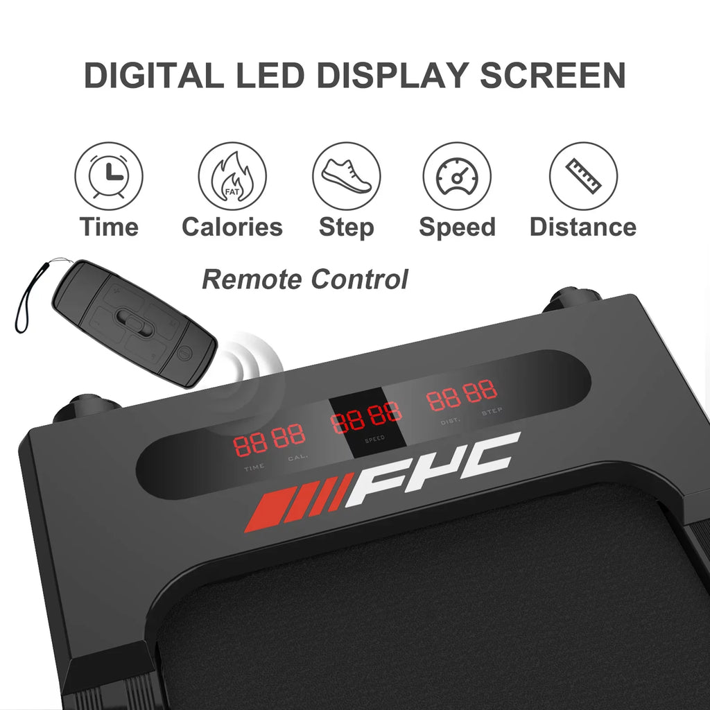 2 in 1 Under Desk Treadmill for Home; Installation-Free Foldable Treadmill Compact Voltage-driven Running System; Remote Control & LED Display Walking Running Jogging