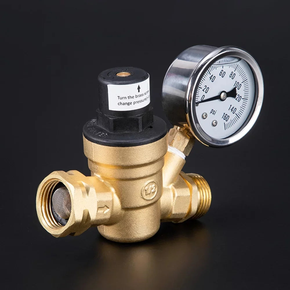 GoolRC Valve;0-160psi And Inlet Reducer With 0-160psi Valve -free Brass Pressure Valve -free Brass Adjustable Screened Filter Rv Pressure With 0-160psi And Pressure Reducer With