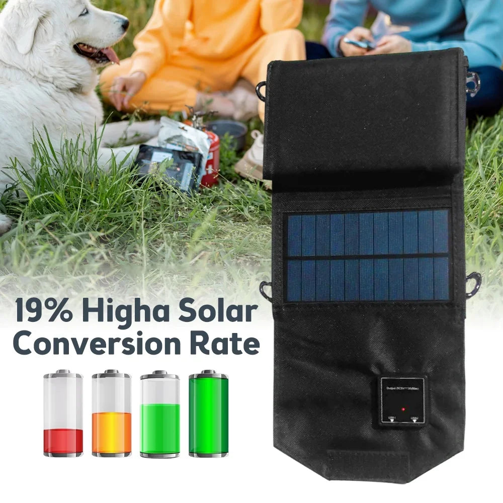 OWSOO 12W Foldable Solar Panel ; Dual USB Recharger for Camping Travel