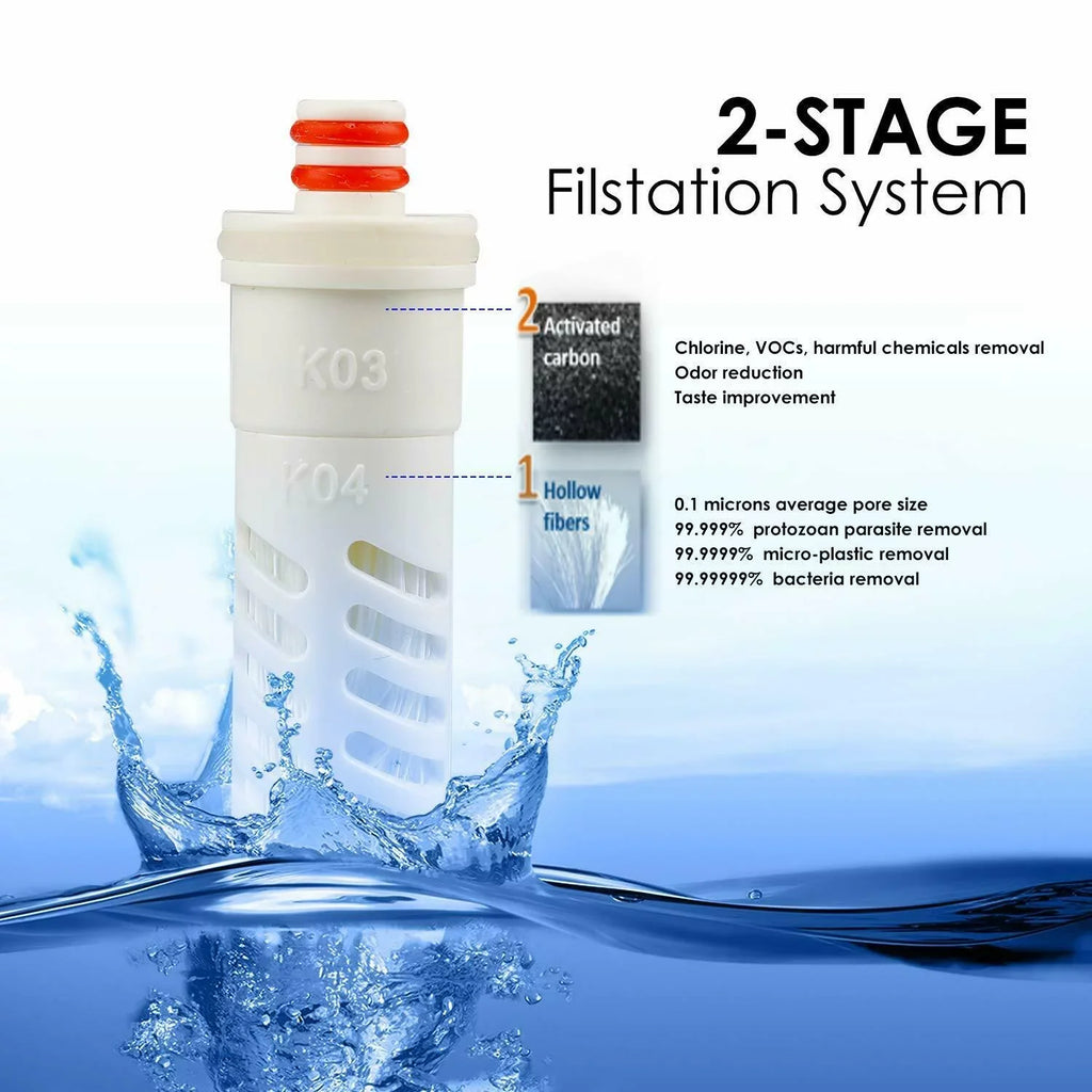 Outdoor Sports 750ml Hollow Fiber UF Collapsible Purifier Filter Bottle