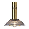 **Moderne Hanglamp met Gouden Afwerking en Geribbeld Glas**