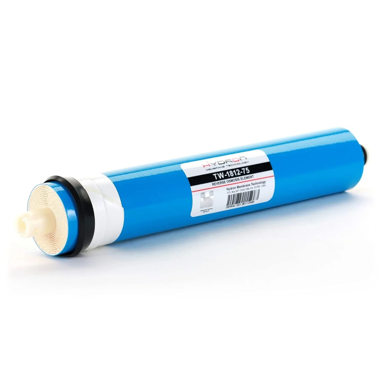 Hydron TW-1812-75 DI Or RO Reverse Osmosis Membrane Replacement 75 GPD; Fits Any Standard RO Unit