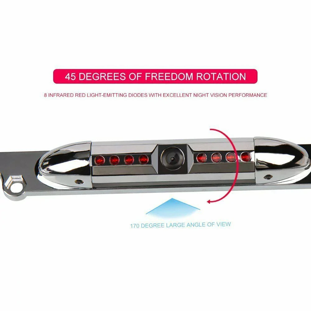 Absolute CAM2100S Chrome License Plate Frame Backup Camera Night Vision Car Rear View Camera with 8 Bright LEDs 170° Viewing Angle Fluidproof Backup Camera Vehicle Universal Reversing Assist Security