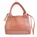 Pre-Owned Balenciaga Navy Cabas XS 390346 Women's Canvas;Leather Handbag;Shoulder Bag Light Pink (Good)