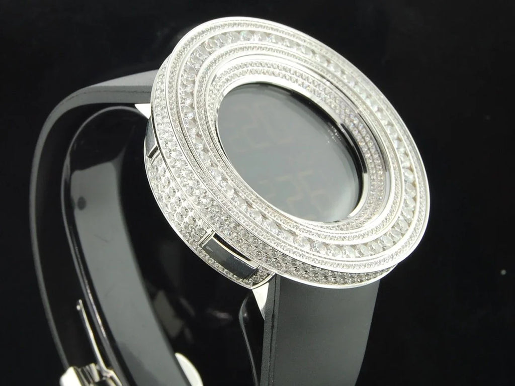Mens Techno Com KC Joe Rodeo JoJino 15 ct Custom White Simulated Diamond Watch
