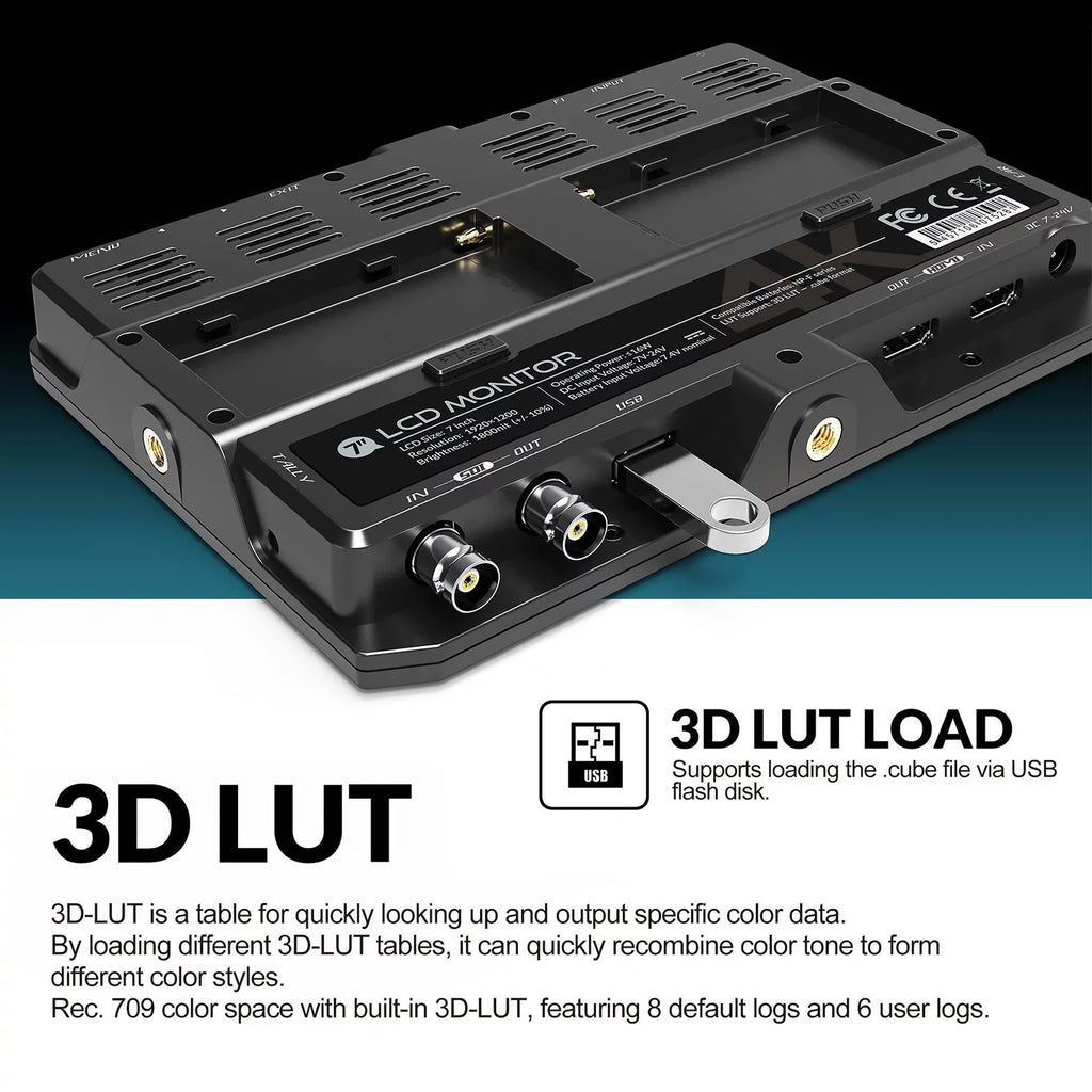 LILLIPUT H7S 7 foot 4K Ultra Brightness On- Monitor with Full HD Resolution 1800nit Sunlight Viewable 4K- & 3G-SDI Input Output Support HDR 3D-LUT Functions for Taking Photos & Creating Movi