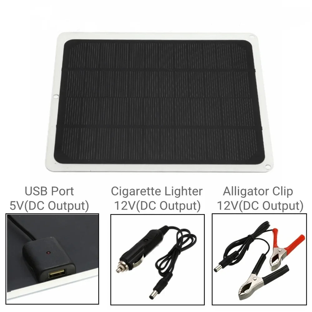 moobody 20W Removable Solar Panel; Portable Solar Power Recharger for Camping Hiking Car Light Ventilator