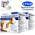 Pephuca Medical Grade Silicone Scar Sheets;Reusable and Breathable Silicone Gel Tape for Scar Removal;120inch x 1.6inch Roll Reusable 6 Months Supply;Transparent - 2 Pack