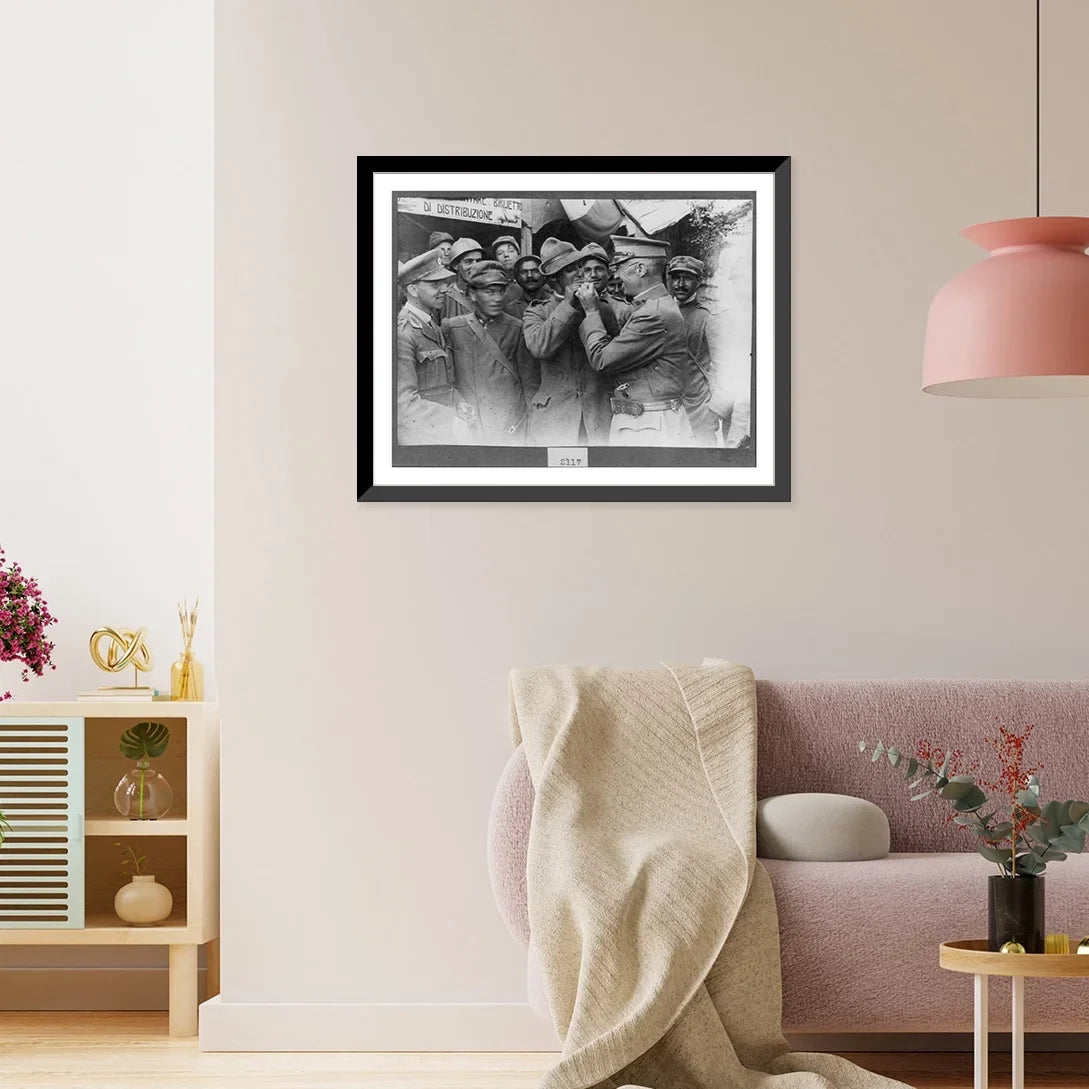 Historic Framed Print; [The Italian Front: A friendly light on Grappa]; 17-7/8" x 21-7/8"