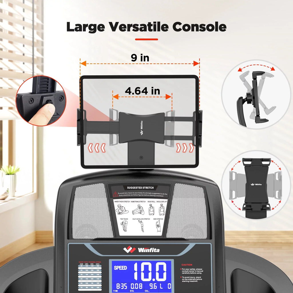 Famistar 4.5HP Folding Treadmill Clearance for Home with 15% Auto Incline 300 LBS Capacity Up to 10MPH Speed Running System