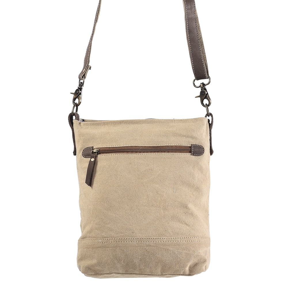 KB OHLAY MESSENGER Upcycled Wool Upcycled Canvas Hair-on Genuine Leather women bag western handbag purse