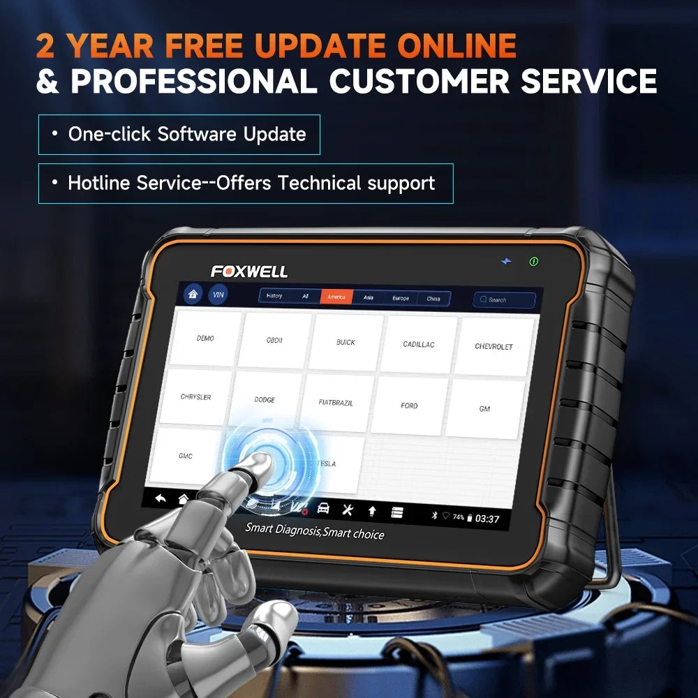 Foxwell GT60 Wireless Bluetooth Automotive Bi-directional Diagnostic Scanner 24+ Maintenance Services Full System OBD2 Scanner Code Reader for 12V Cars; EOBD OBD Scan Tool Vehicle Analyzer with Bag