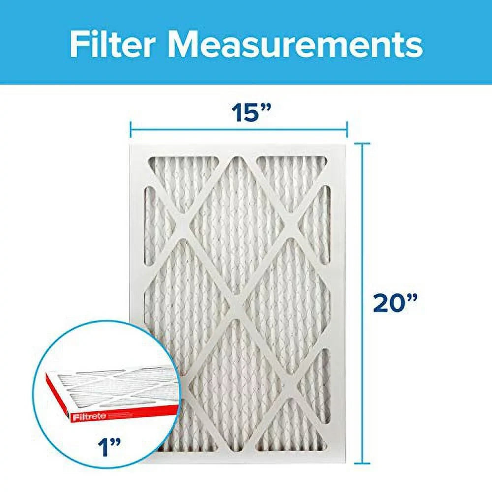 Filtrete 15x20x1; AC Furnace Air Filter; MPR 1000; Micro Allergen Defense; 6-Pack (exact dimensions 14.81 x 19.81 x 0.81)