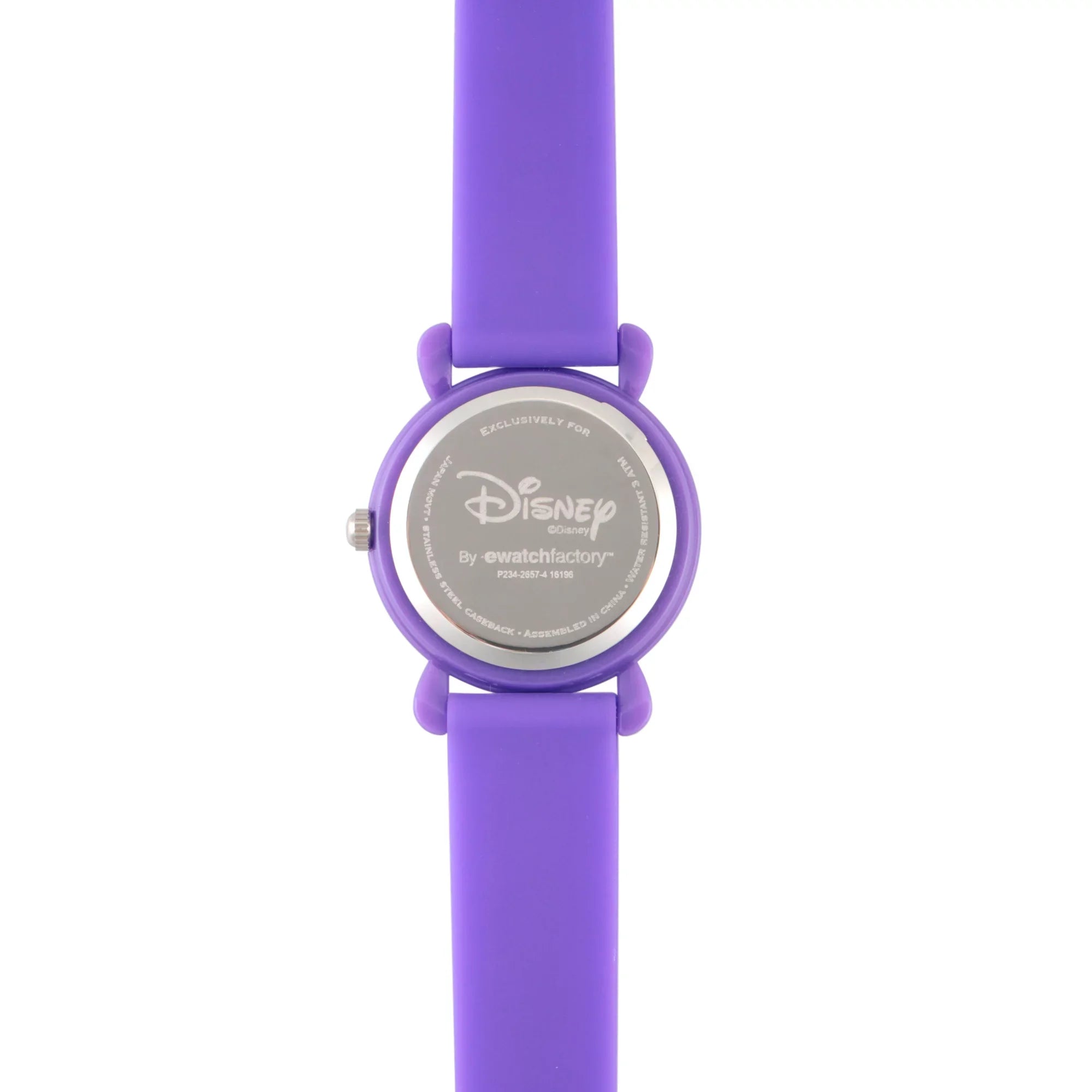 Frozen Elsa and Anna Girls' Purple Plastic Time Teacher Watch; Purple Silicon Strap