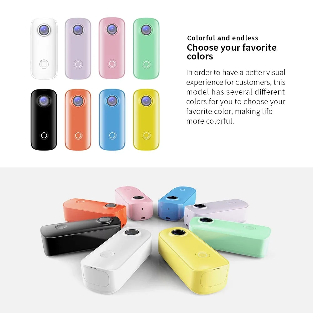 SJCAM C100 Action Camera 1080P/30fps Digital Video Camera 30M Liquidproof Magnetic Body Built-in Battery WiFi Connection APP Sharing with Liquidproof Case Back Clip Lanyard