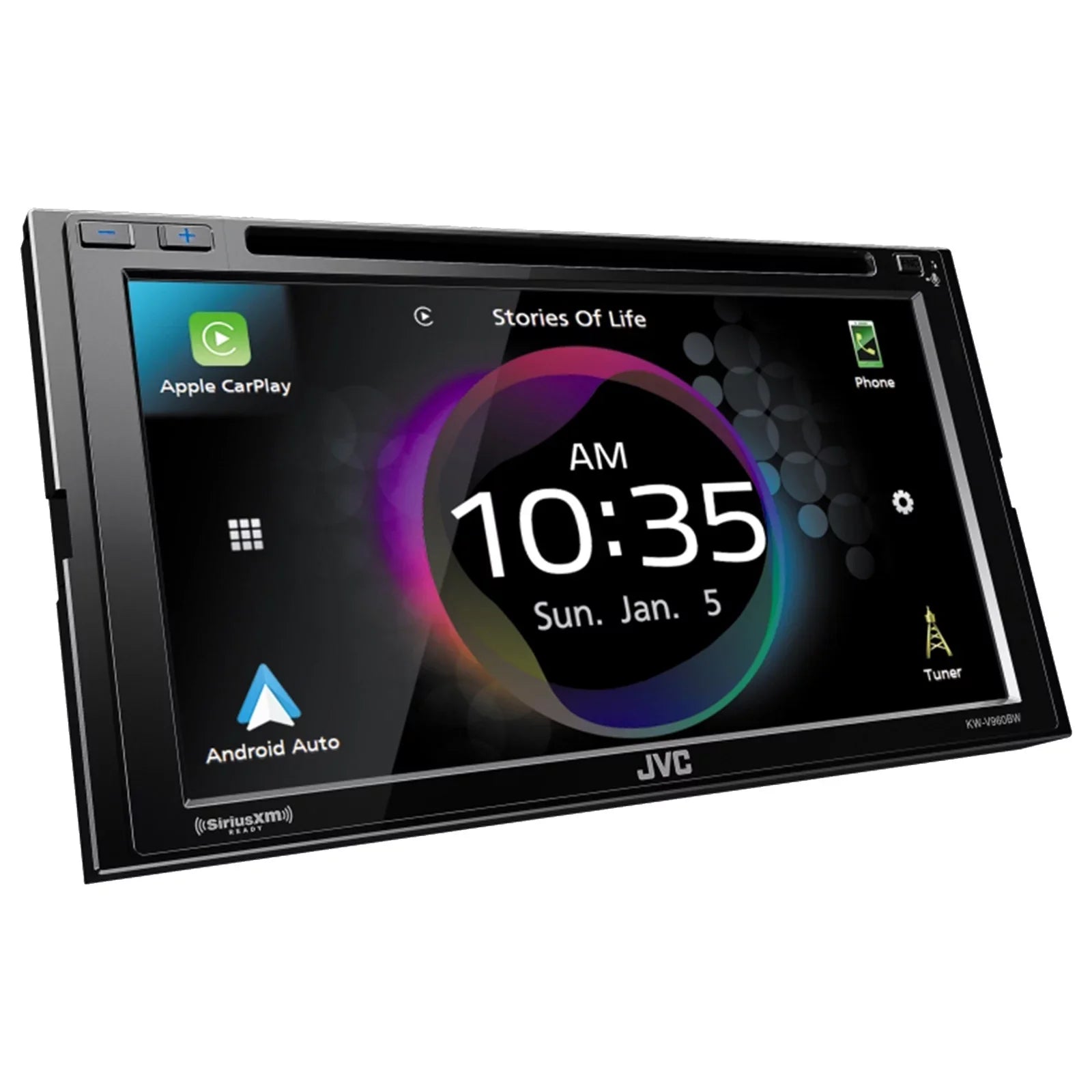 JVC KW-V960BW Double DIN AM/FM Radio Dual USB Bluetooth CD/DVD Player Car Receiver Bundle Combo with 2x 6x9" 4-Way 550 Watt Peak Power Factory Upgrade Coaxial Car Audio Speakers and 16G Speaker Wire