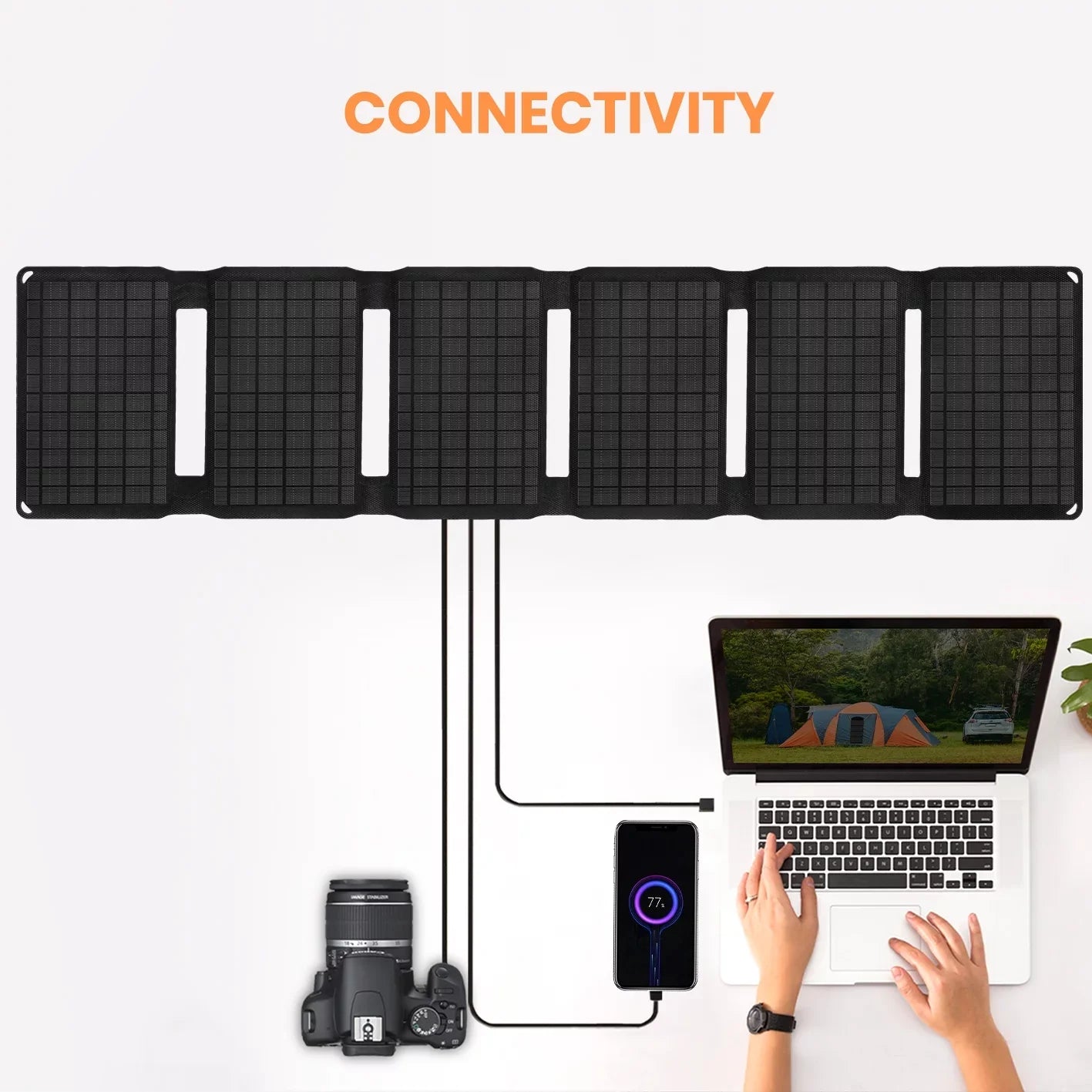FLEXSOLAR 30W Flexible Monocrystalline Foldable Solar Charger