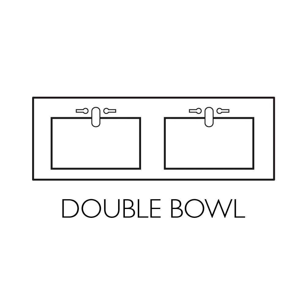 Design House 557678-WHT 61-inch Camilla Cultured Marble Centerset Mount Rectangle Double Bowl Vanity Top with Integrated Backsplash; Solid White