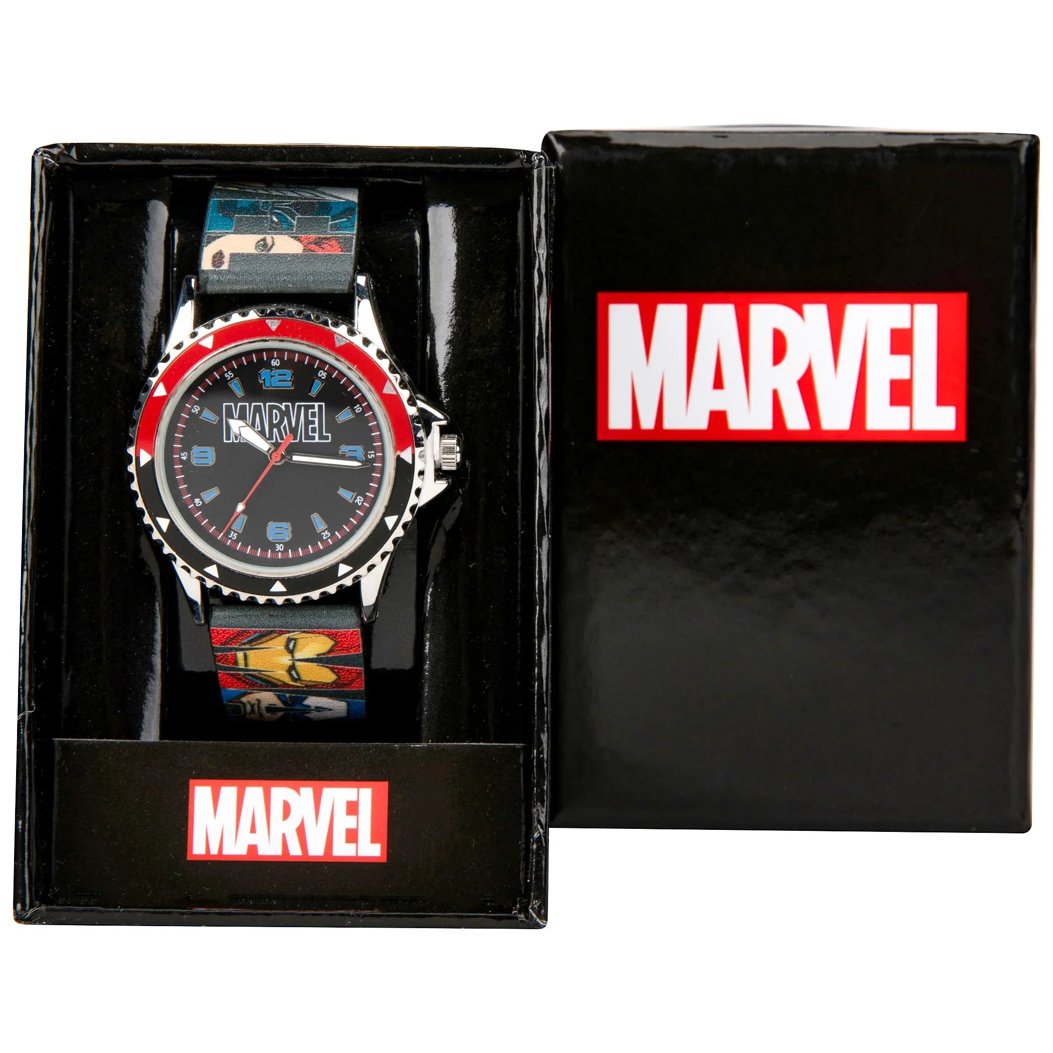 Marvel Avengers Logo Overlay Analog Watch
