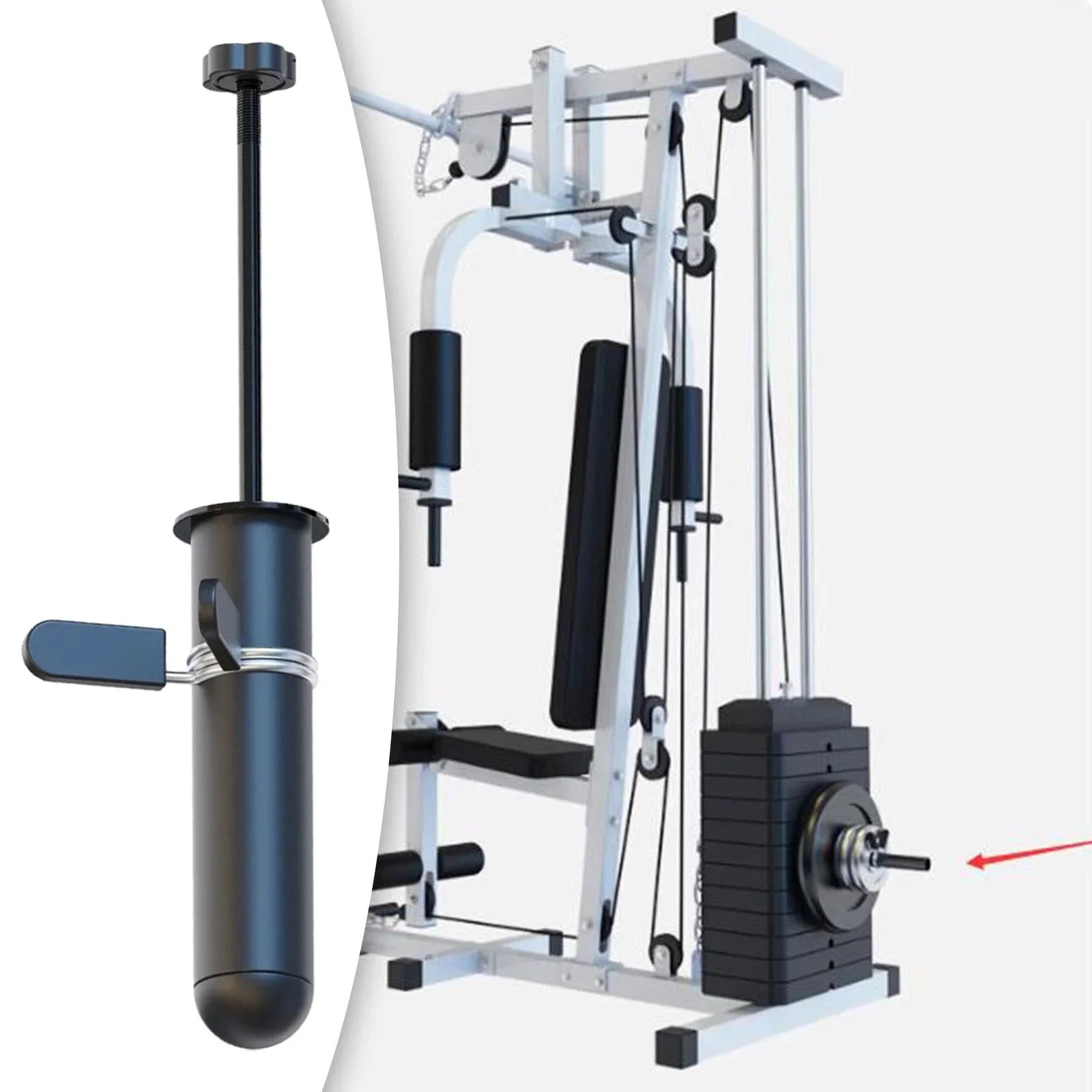 Tnarru Gym Weight Stack Pin Add Weight Barbell Parts Barbell Plate Storage Holder Steel Weight Loading Pin for Weightlifting Workout 200mm