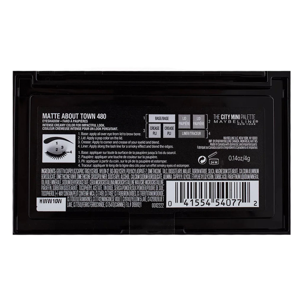 Maybelline The City Mini Eyeshadow Palette Makeup; Matte About Town; 0.14 oz (Pack of 2)