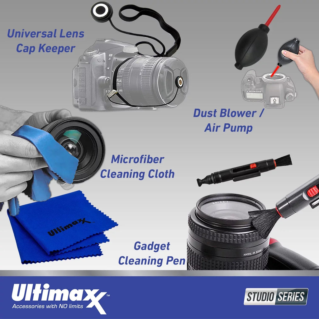 Ultimaxx Starter Sony ZV-1F Camera Bundle (White) - Includes: 64GB Ultra Memory Card; Replacement Battery; Protective UV Filter & More (15pc Bundle)
