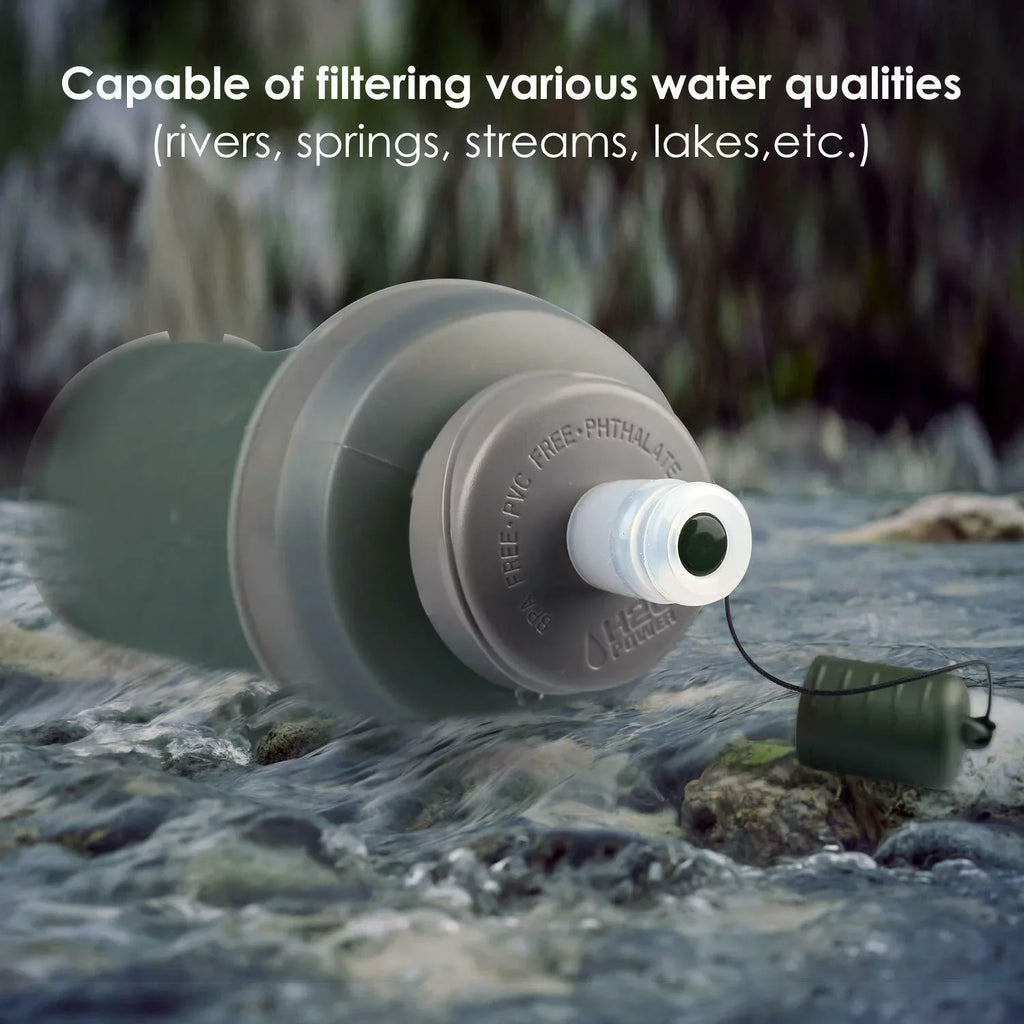Outdoor Sports 750ml Hollow Fiber UF Collapsible Purifier Filter Bottle