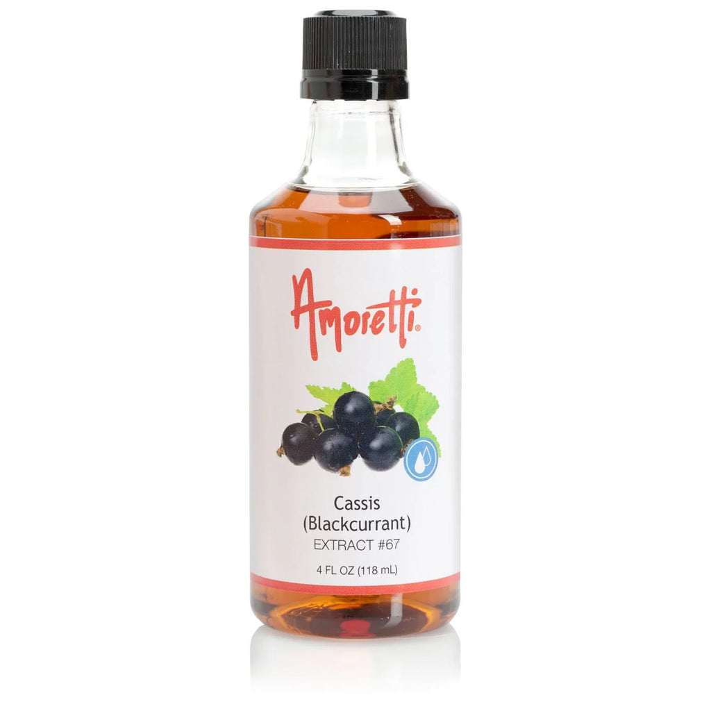 Amoretti - Cassis (Blackcurrant) Extract Soluble 2 oz - Highly Concentrated & Perfect For Pastry; Savory; Brewing; and more; Preservative Free; Vegan; Kosher Pareve; Keto Friendly