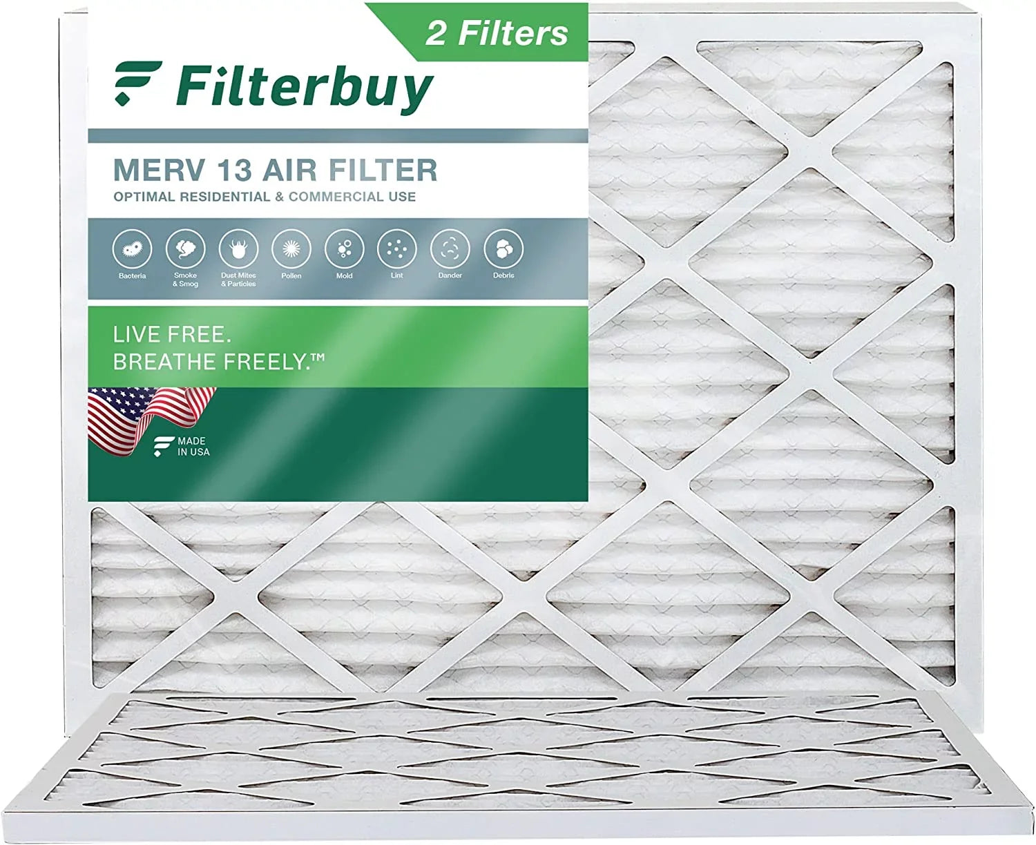 Filterbuy 16x21.5x1 MERV 13 Pleated HVAC AC Furnace Air Filters (2-Pack)