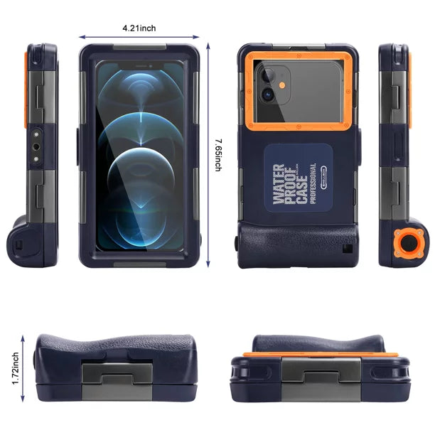 UrbanX Professional [15m/50ft] Swimming Diving Surfing Snorkeling Photo Video Fluidproof Protective Case Underwater Housing for Oppo Reno4 5G And all Phones Up to 6.9 foot LCD with Lanyard