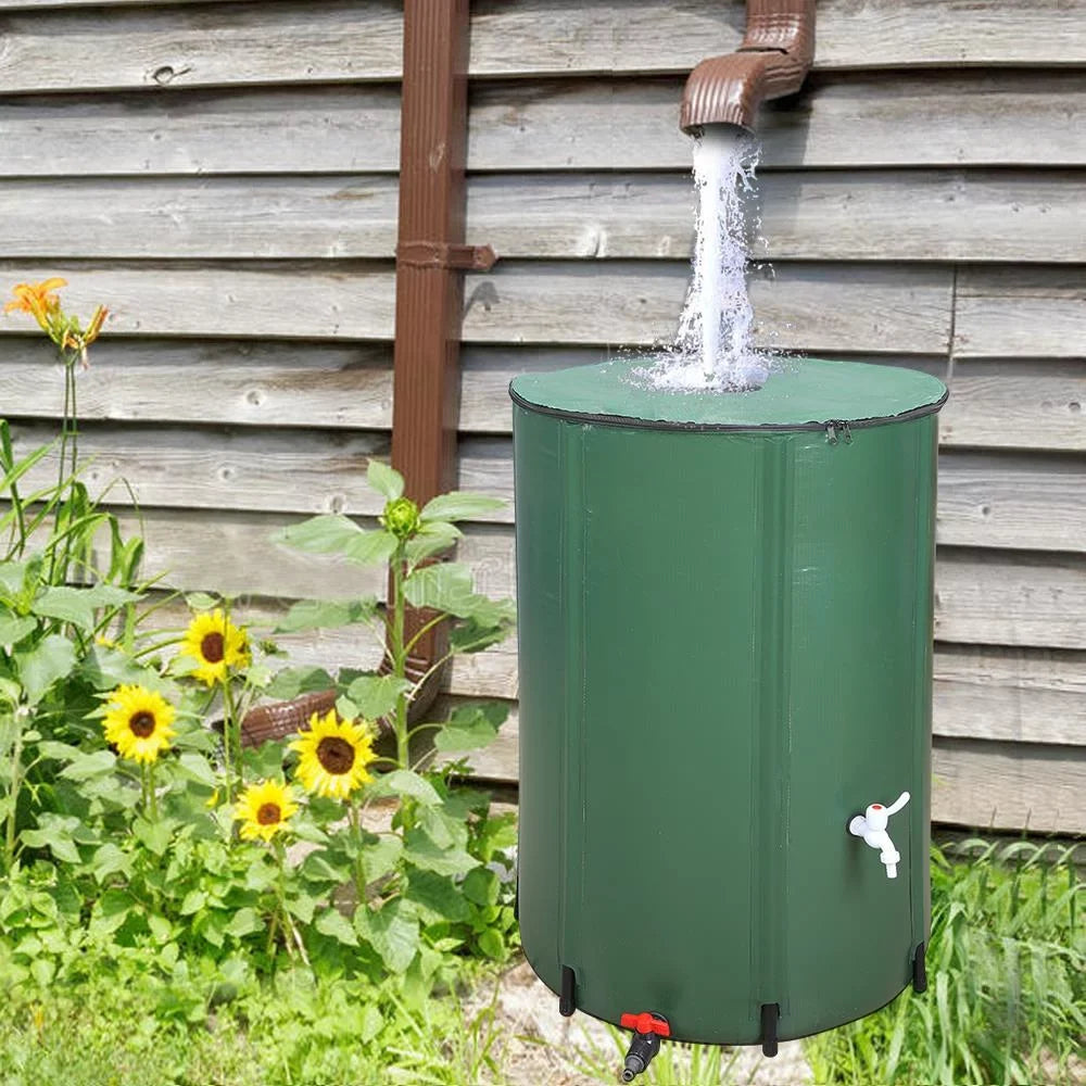 UBesGoo 100 Gallon Collapsible Rain Barrel; Portable Storage Tank; Rainwater Collection System Downspout