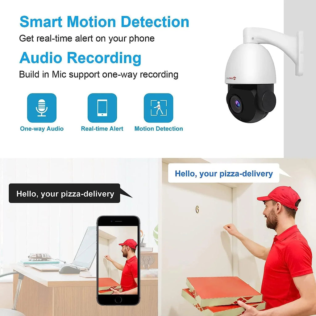 Anpviz 5MP PoE PTZ IP Surveillance Camera 20X Optical Zoom; PTZ IP Security Camera Outdoor Indoor with Mic/Audio; Person Vehicle Detection; IR Night Vision; Metal; Pan 360°/Tilt 90°; IP66 Fluidproof