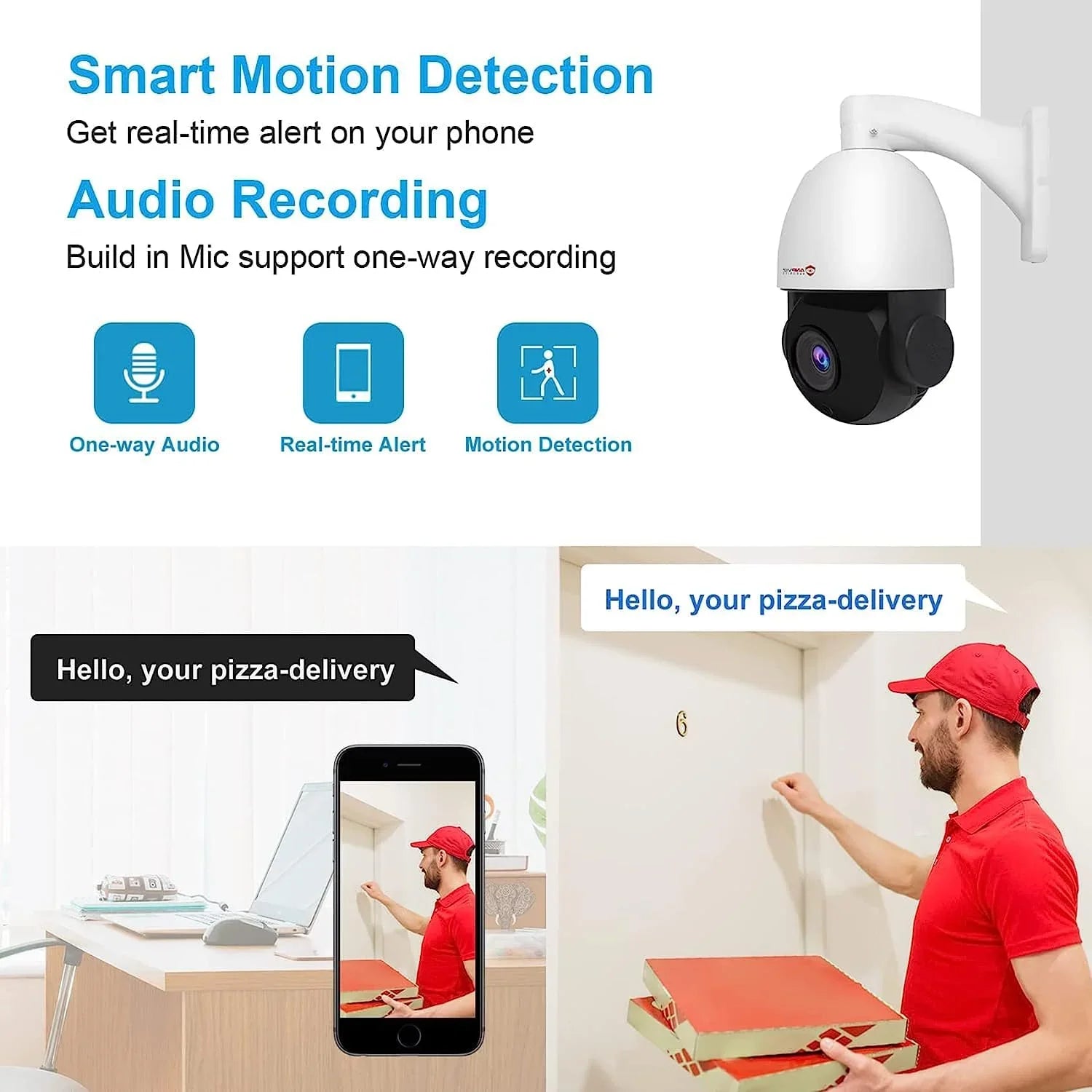 Anpviz 5MP PoE PTZ IP Surveillance Camera 20X Optical Zoom; PTZ IP Security Camera Outdoor Indoor with Mic/Audio; Person Vehicle Detection; IR Night Vision; Metal; Pan 360°/Tilt 90°; IP66 Fluidproof