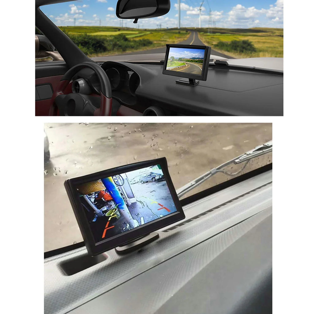5'' TFT-LCD Backup Camera Car Rear View Backup Reverse System + HD Parking Camera for Truck Pickup Car Rear View Security Monitor & Fluidproof