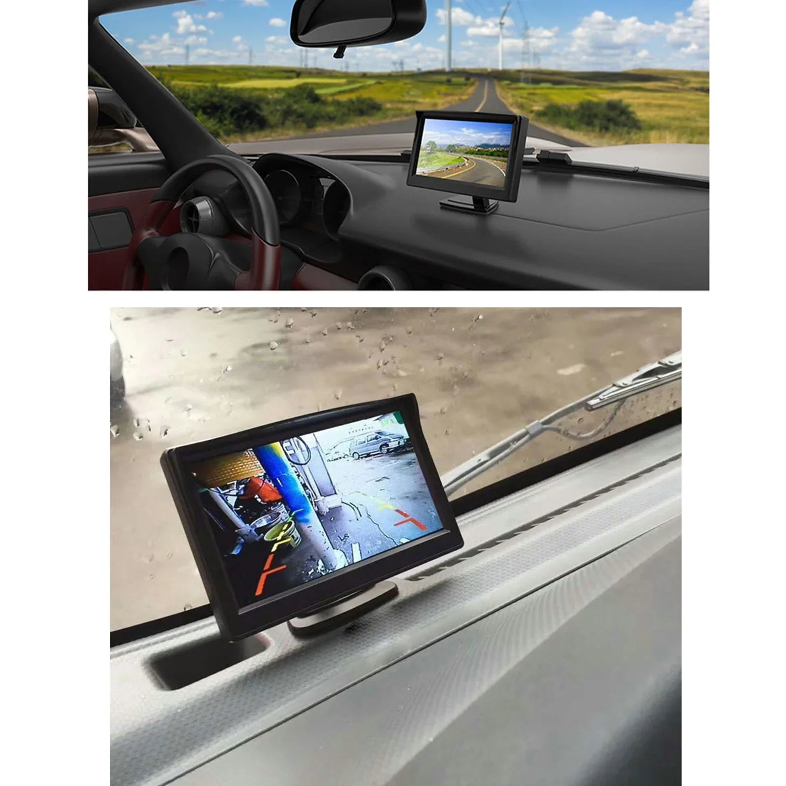 5'' TFT-LCD Backup Camera Car Rear View Backup Reverse System + HD Parking Camera for Truck Pickup Car Rear View Security Monitor & Fluidproof
