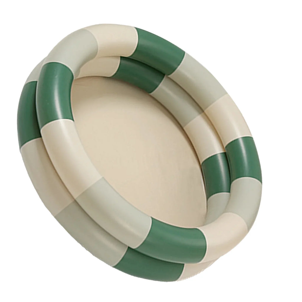 Goldmeet Inflatable Pool Baby Retro Blow Up Swimming Pool Family Cute Style Thickened Pool Green Stripe