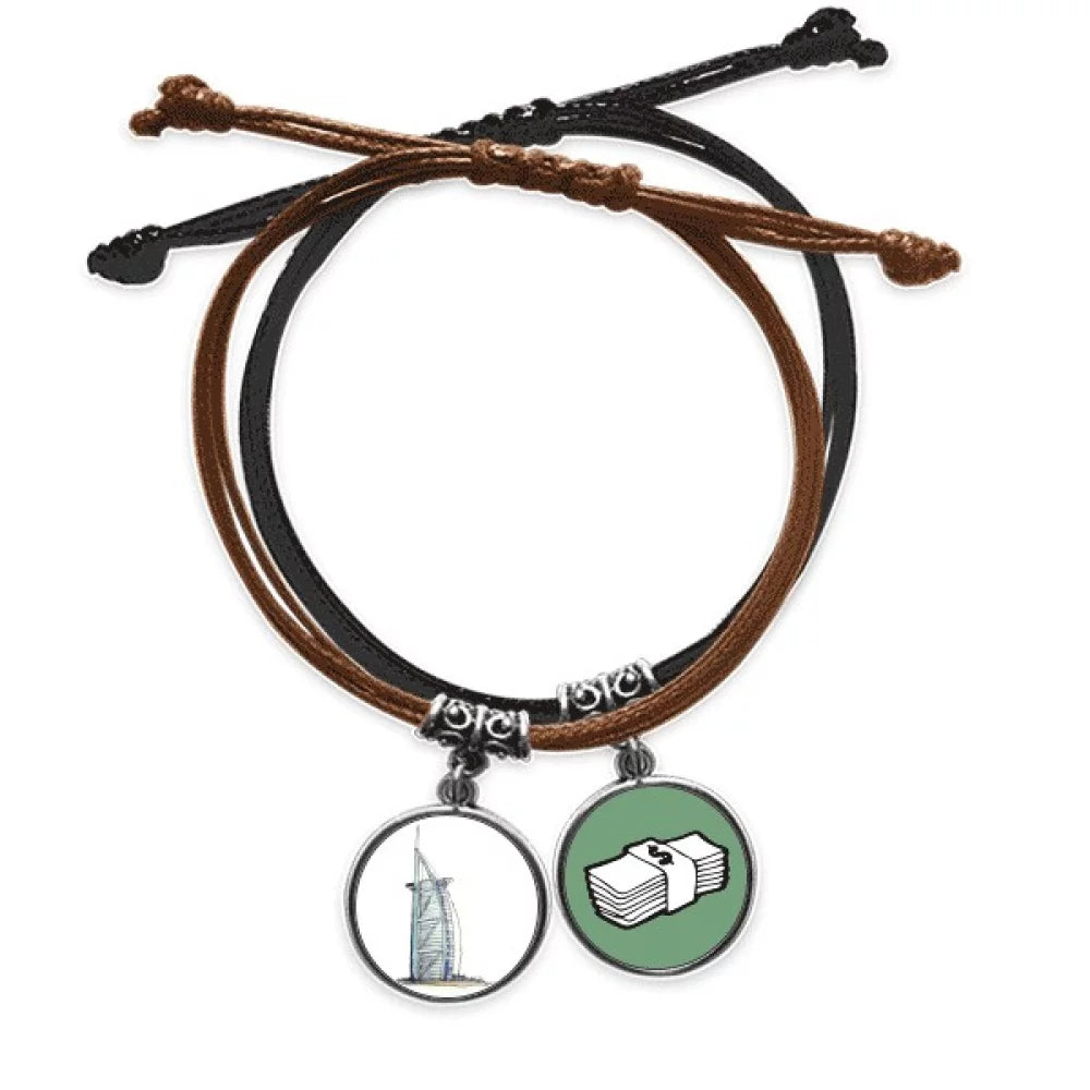 Burj al-Arab luxury hotel Dubai Bracelet Rope Hand Chain Leather Money Wristband