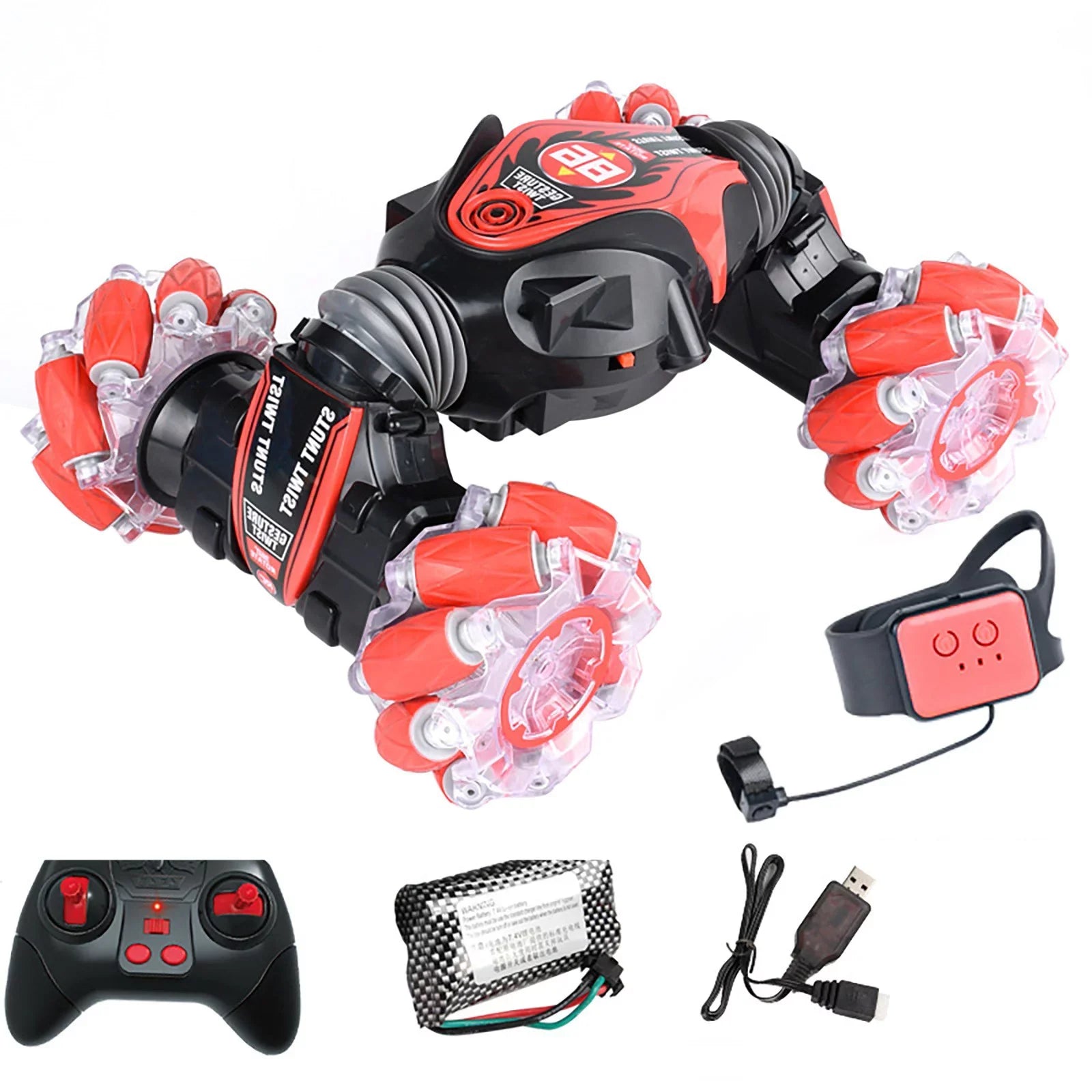 Remote Control Stunt Toy Car; 2.4G Gesture Sensing Remote Control Stunt Car With Four-Wheel Drive; Off-Road & Sports Status Car Toys For Boys Girls Toddlers Birthday