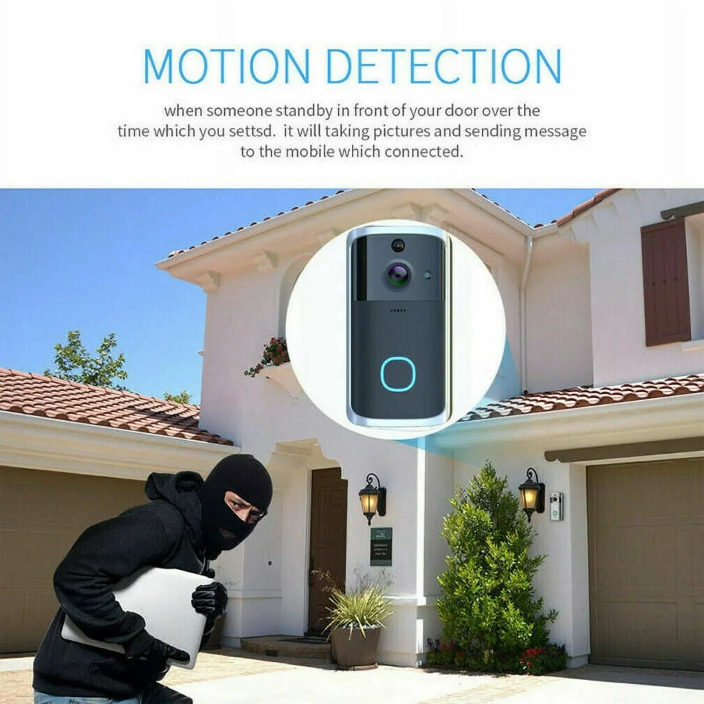 WiFi Visual Ring Smart Doorbell Smart Home Wireless Camera Video Door Bell Phone Intercom Homekit Security Automation Module-Black
