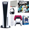 Sony Playstation 5 Disc Version (Sony PS5 Disc) with Cosmic Red Extra Controller; Headset; Media Remote; MLB The Show 21; Accessory Starter Kit and Microfiber Cleaning Cloth Bundle