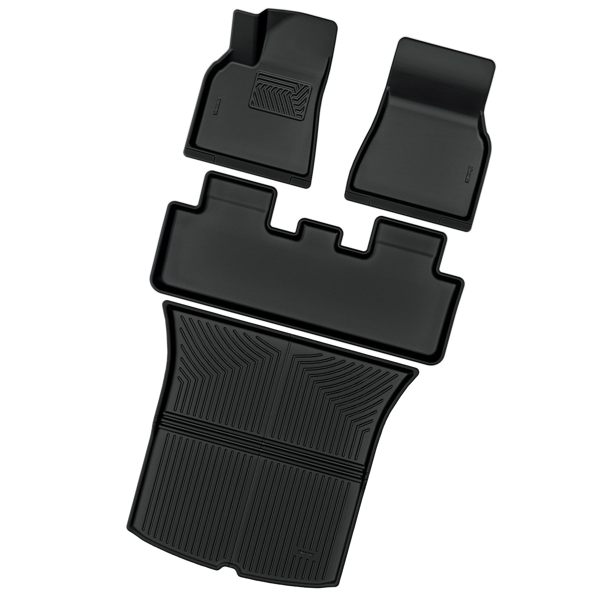 Ledkingdomus Ledkingdomus Floor Mats Cargo Liners for Tesla Model Y 5-Seat 2020-2024 All Weather Trunk Set