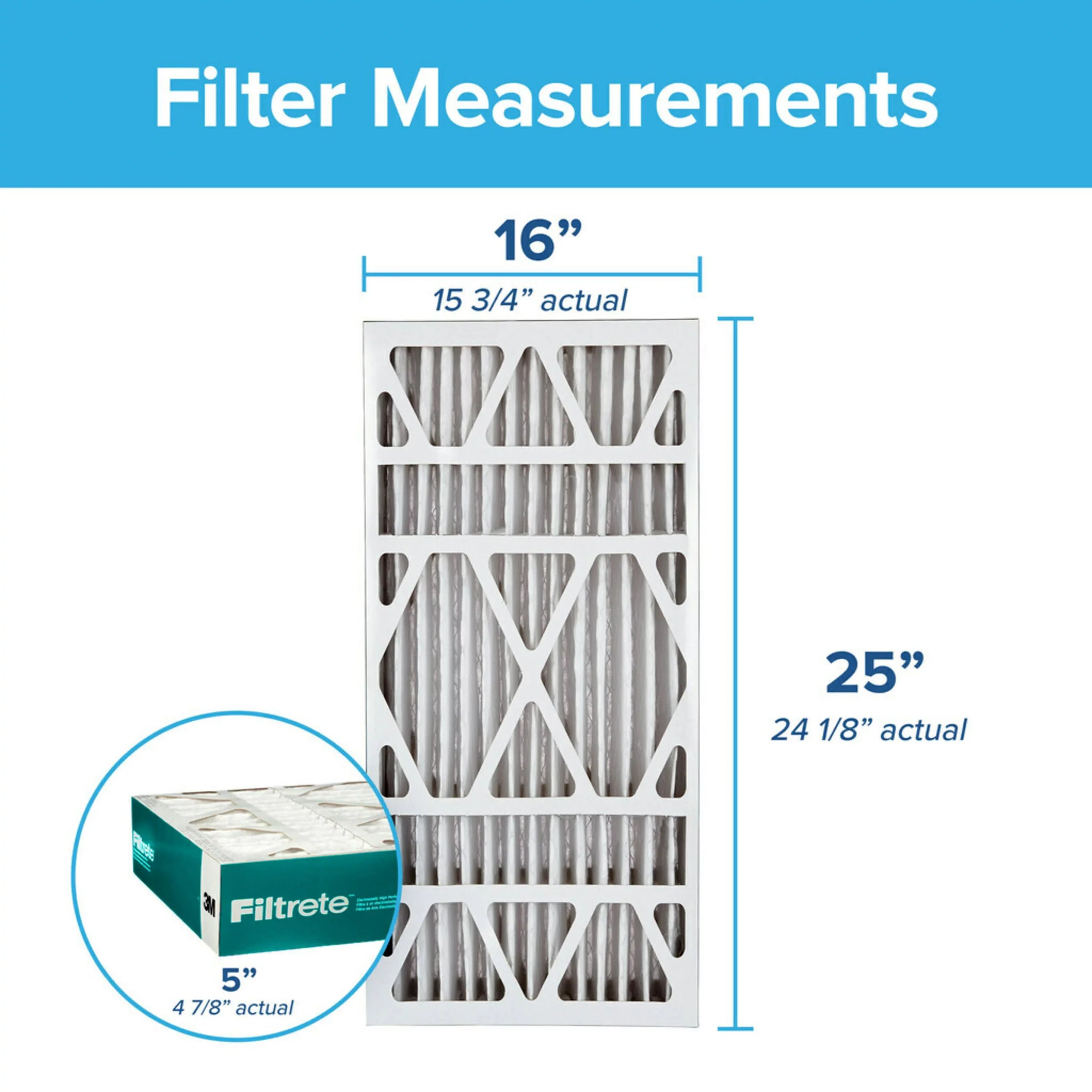 Filtrete 16x25x5 Air Filter; MPR 1200 MERV 11; Allergen Reduction Deep Pleat; 1 Filter