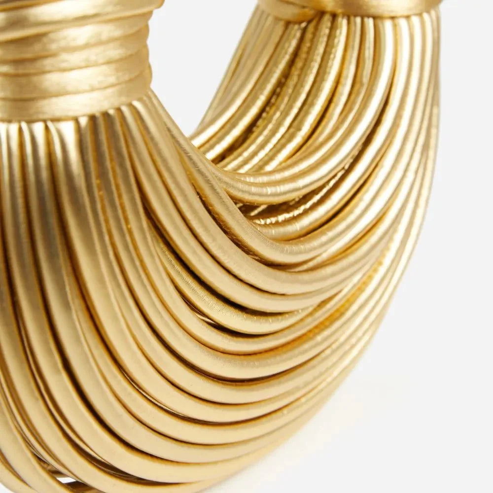 Chic Gold Vegan Leather Weave Handbag: Elegant Style for Parties; Holidays; and Dates
