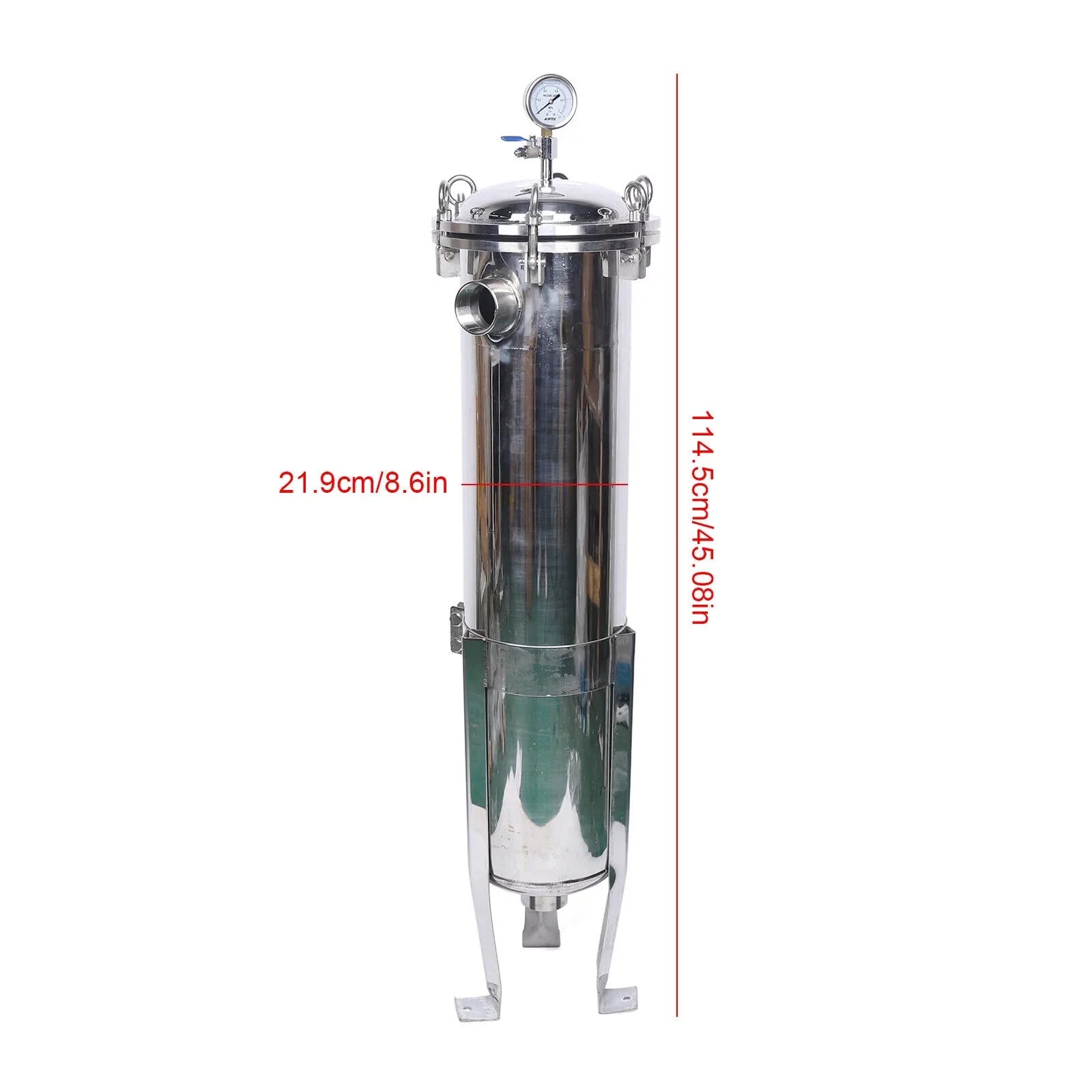 High Pressure Bag Filter Housing 2in NPT In/Out Stainless Steel 150PSI