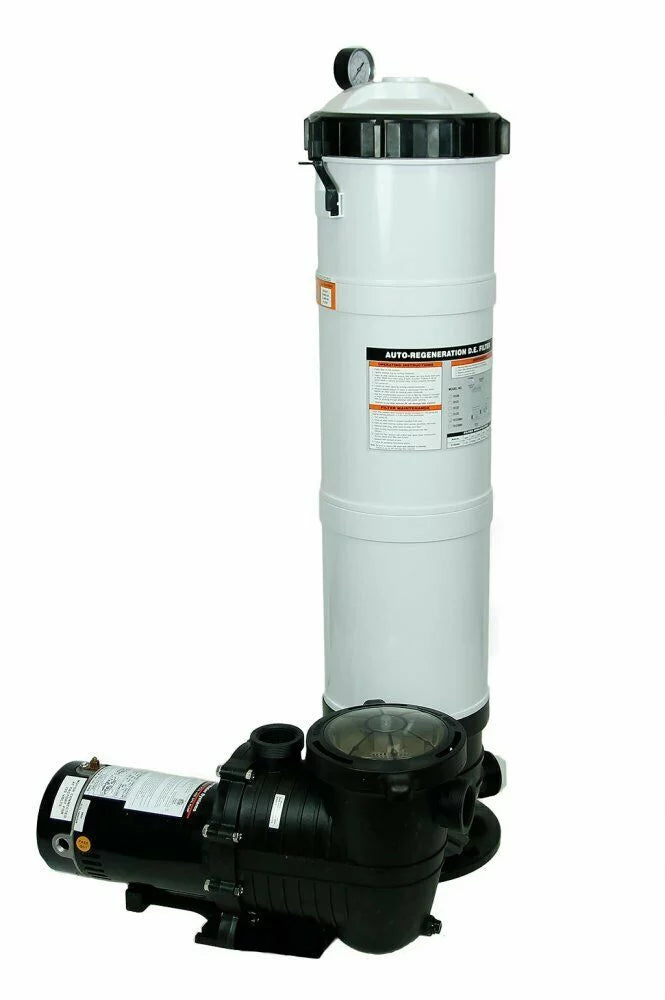Rx Clear DE Element In-Ground Swimming Pool Filter System with 1 HP Pump