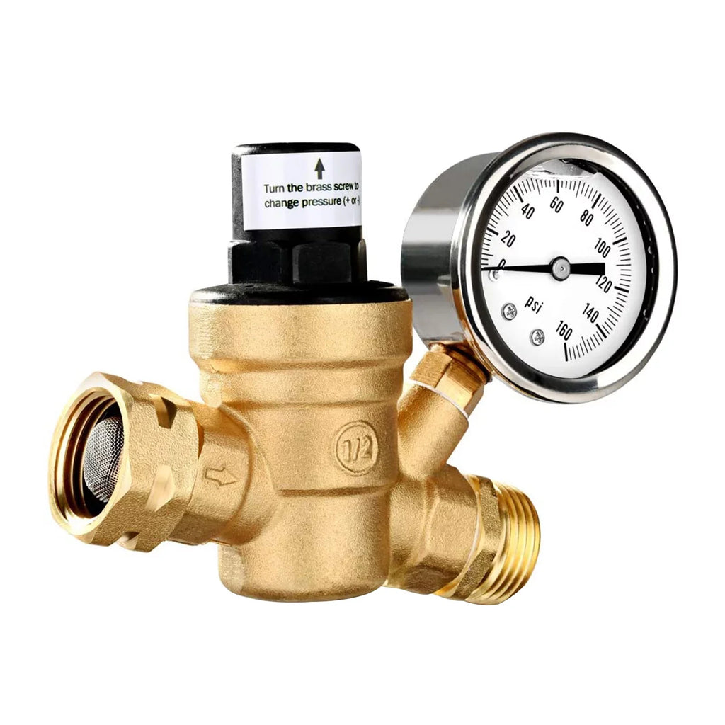 GoolRC Valve;0-160psi And Inlet Reducer With 0-160psi Valve -free Brass Pressure Valve -free Brass Adjustable Screened Filter Rv Pressure With 0-160psi And Pressure Reducer With