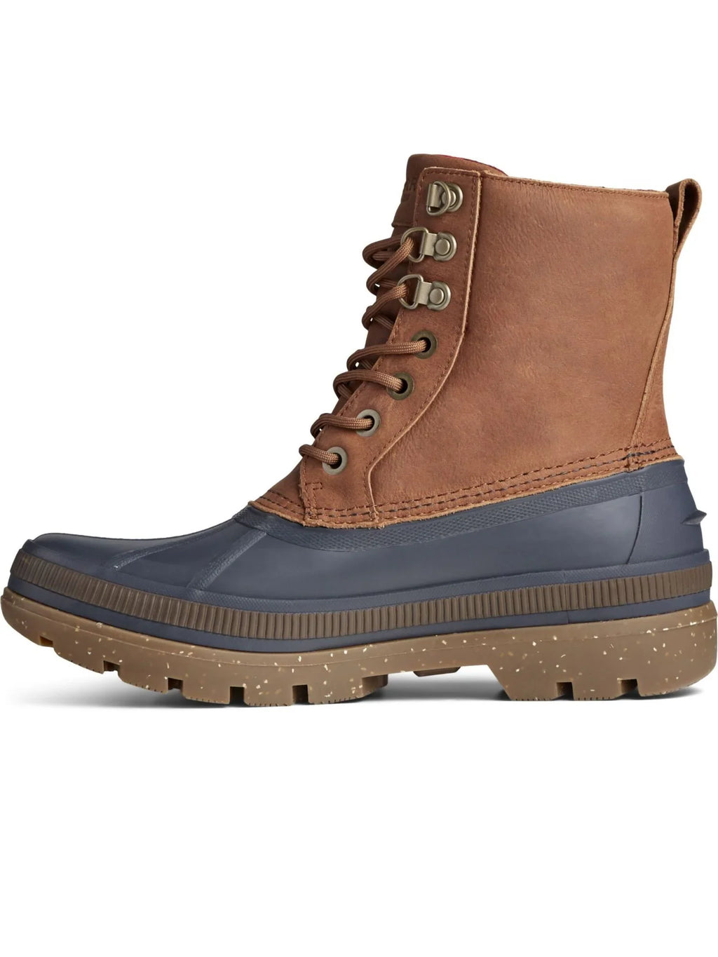 SPERRY Mens Brown Fluidproof Ice Bay Round Toe Lace-Up Duck Boots 7