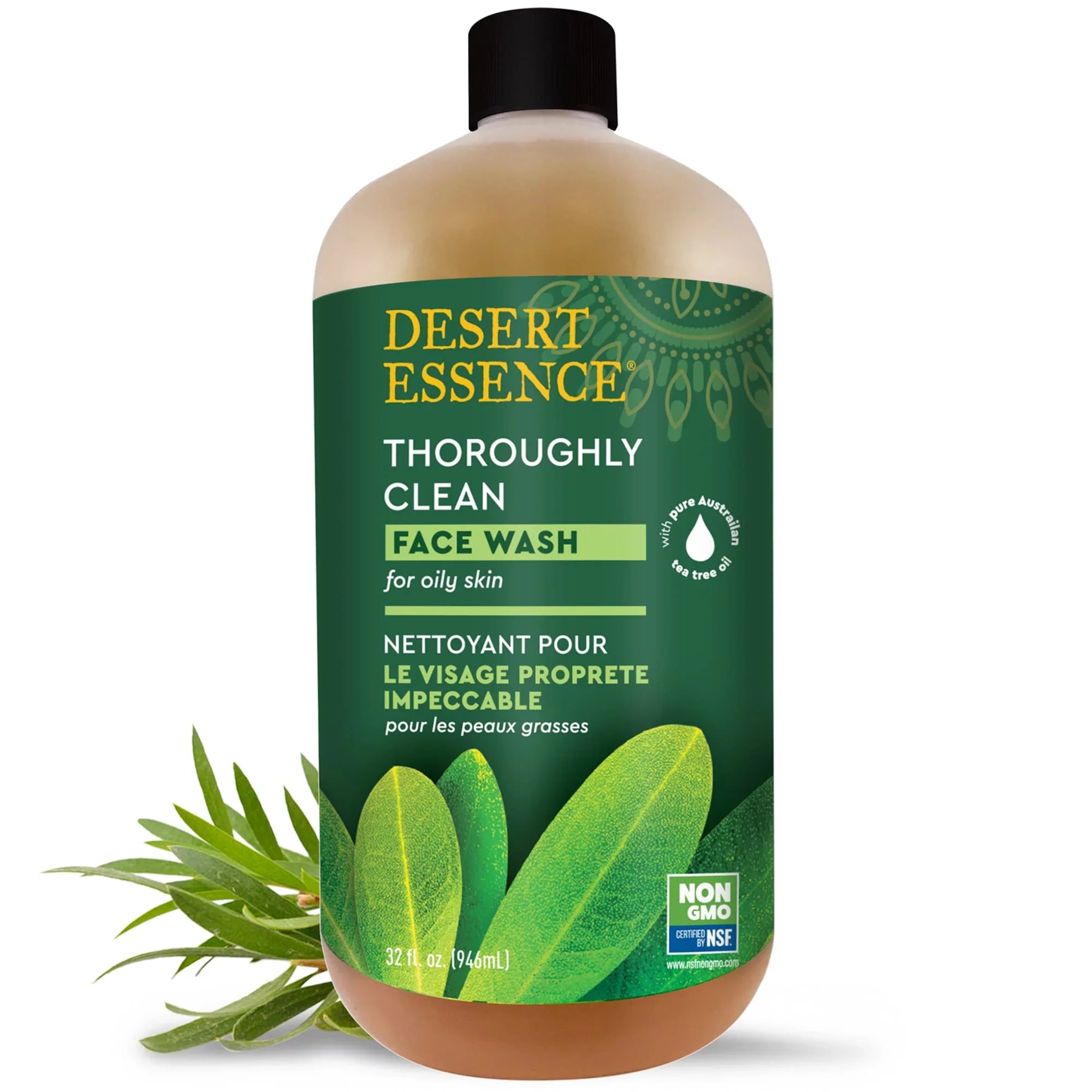 Desert Essence; Thoroughly Clean Face Wash With Tea Tree Oil; Hydrating & Non-Drying; 32 Fl Oz (Pack Of 2)