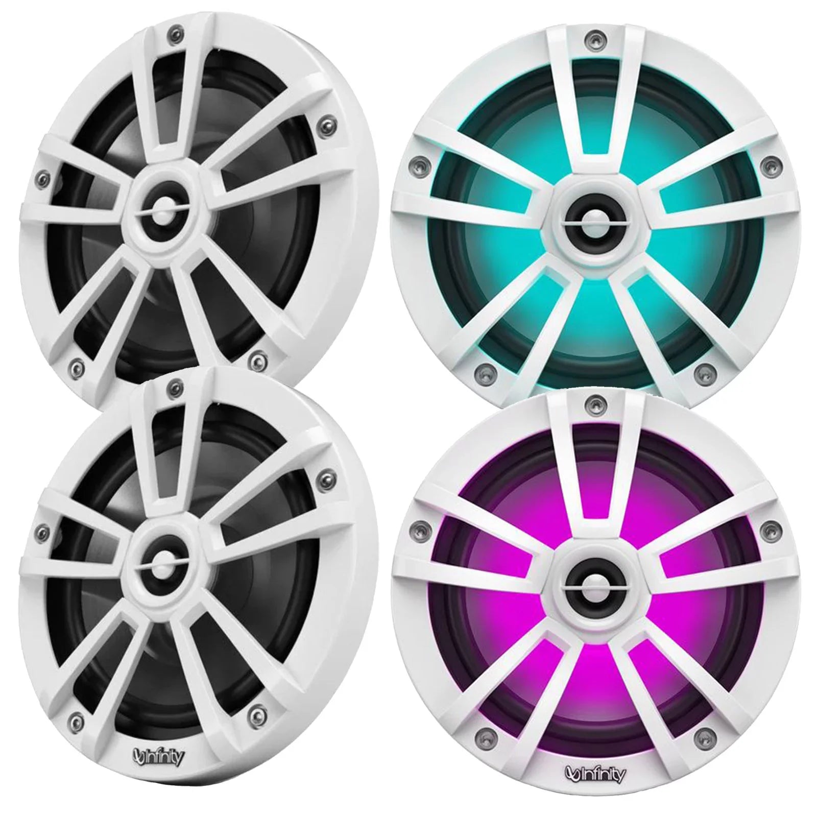 Reference 622M with RGB LED Lighting 6.5" 225-Watt High-Performance (2 Pairs; White; Bulk Packaging- OEM)